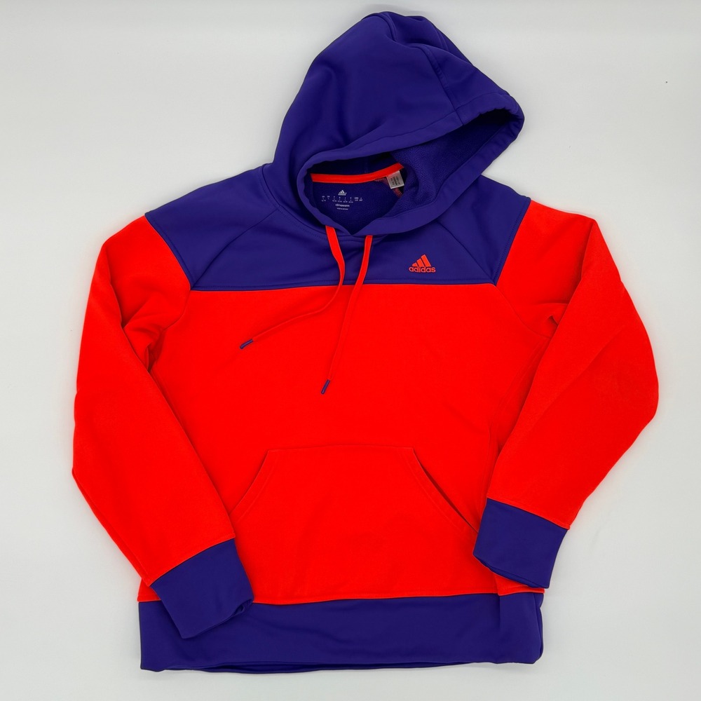 Adidas Climawarm Hoodie Mens‎ Large OrangePurple Colorblock Pullover M60993